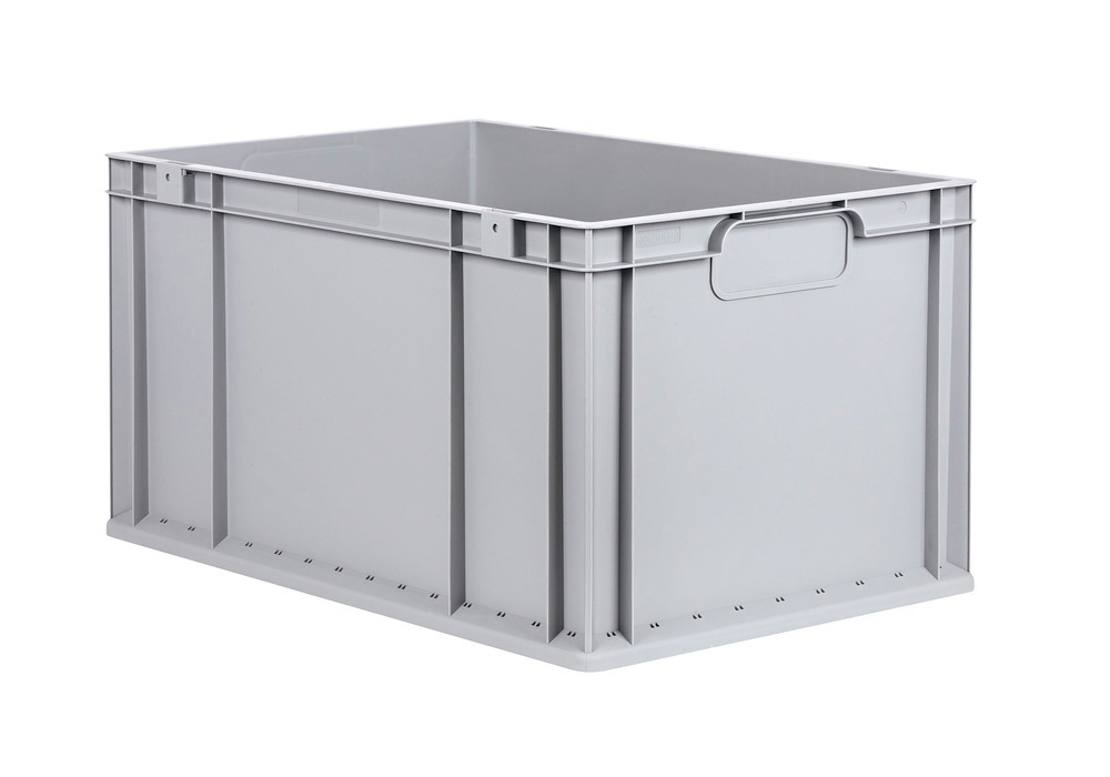 Euro stacking container classic-line B, grey handles, PP, 600 x 400 x 320 mm, Pk =3 pc. - 1