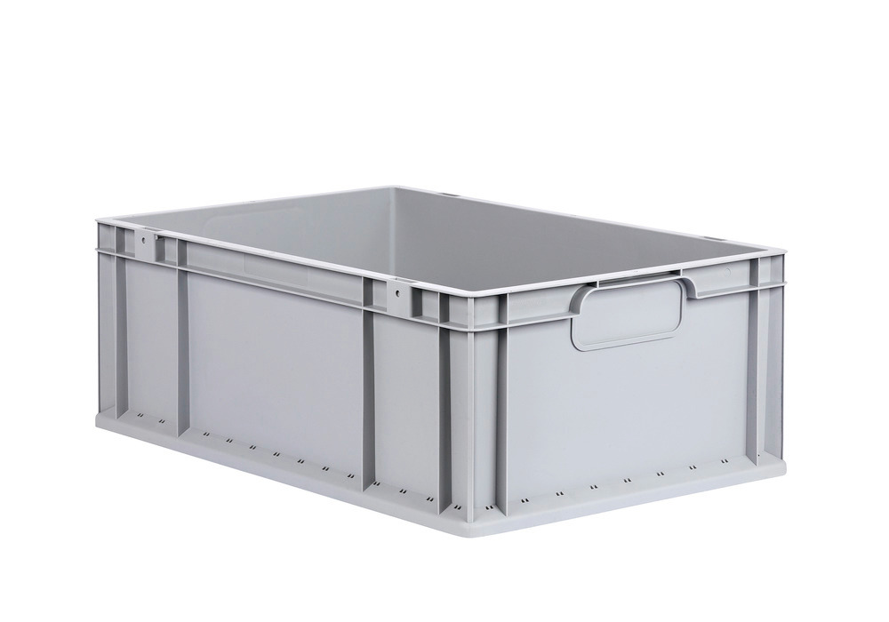 Euro stacking container classic-line B, grey handles, PP, 600 x 400 x 220 mm, Pk =4 pc. - 1