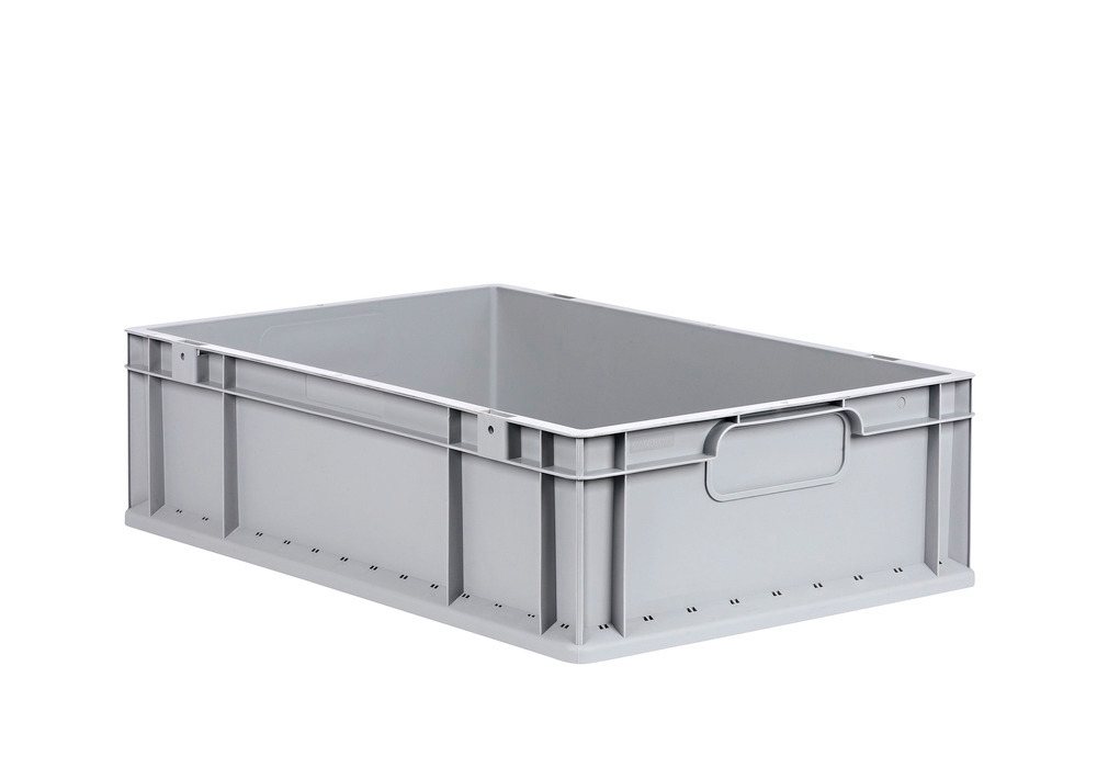Euro stacking container classic-line B, grey handles, PP, 600 x 400 x 170 mm, Pk =5 pc. - 1