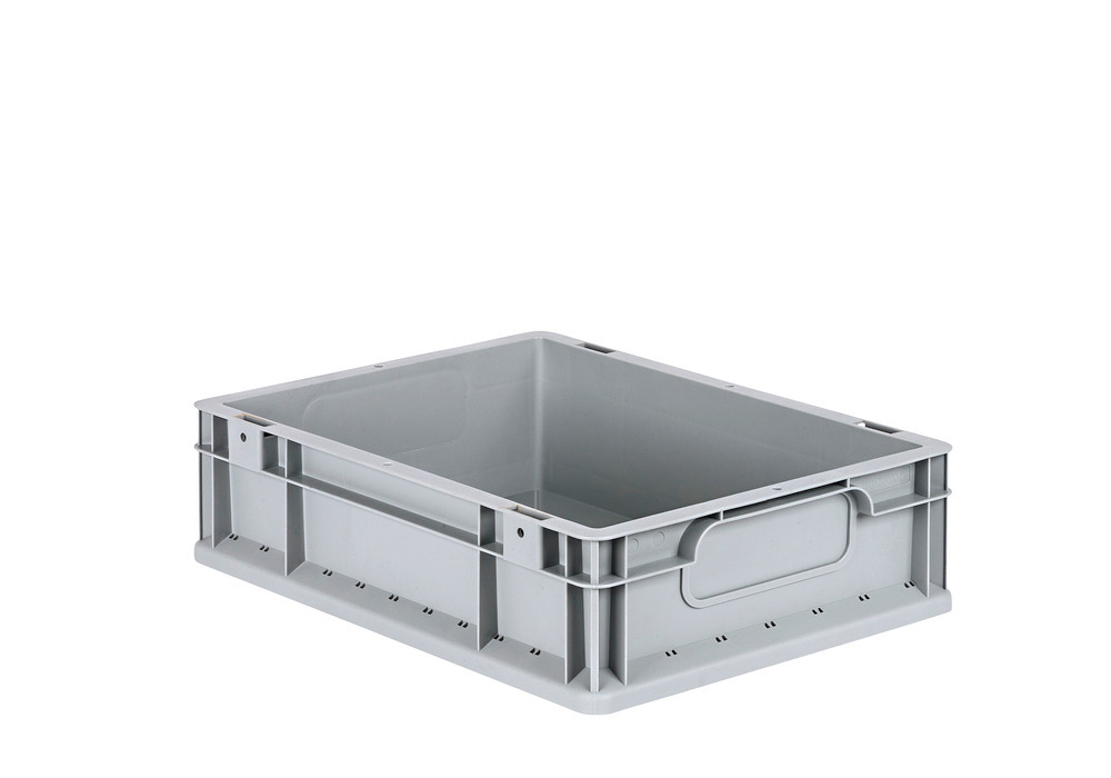 Euro stacking container classic-line B, grey handles, PP, 400 x 300 x 120 mm, Pk =16 pc. - 1