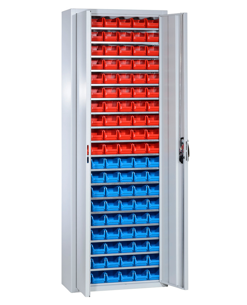 Storage cabinets with 114 open-fronted storage bins pro-line A, 700 x 300 x 1980 mm - 1