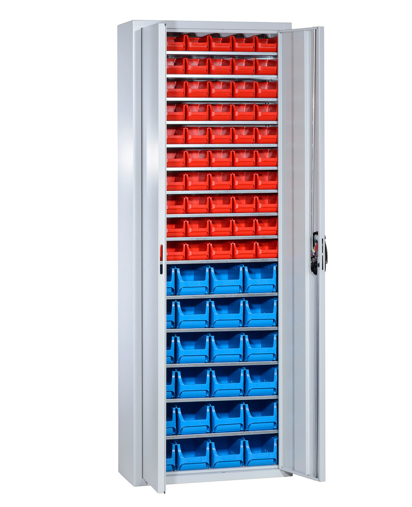 Storage cabinets with 84 open-fronted storage bins pro-line A, 700 x 300 x 1980 mm - 1