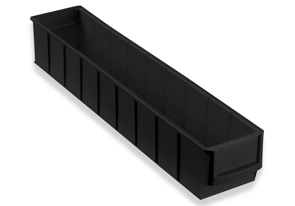 ESD shelf bin pro-line C3-S, PP, 91 x 500 x 81 mm, black, Pack = 24 pcs - 1