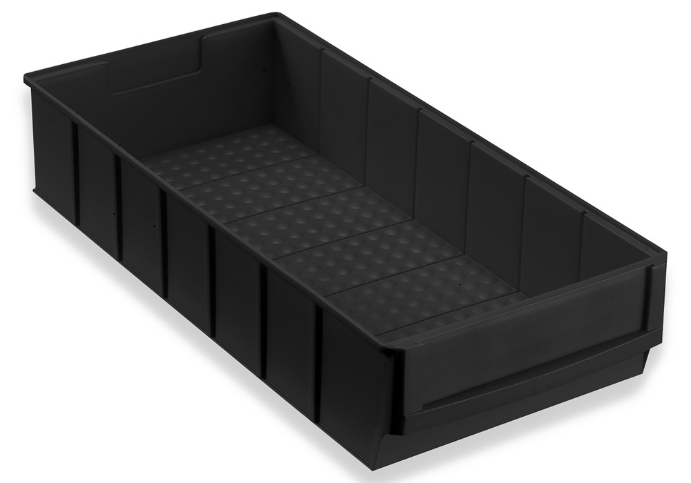 Cajas estantería ESD pro-line C2-B, PP, 185 x 400 x 81 mm, negro, pack = 24 uds - 1