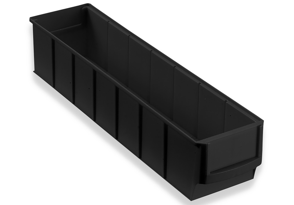 ESD shelf bin pro-line C2-S, PP, 91 x 400 x 81 mm, black, Pack = 48 pcs