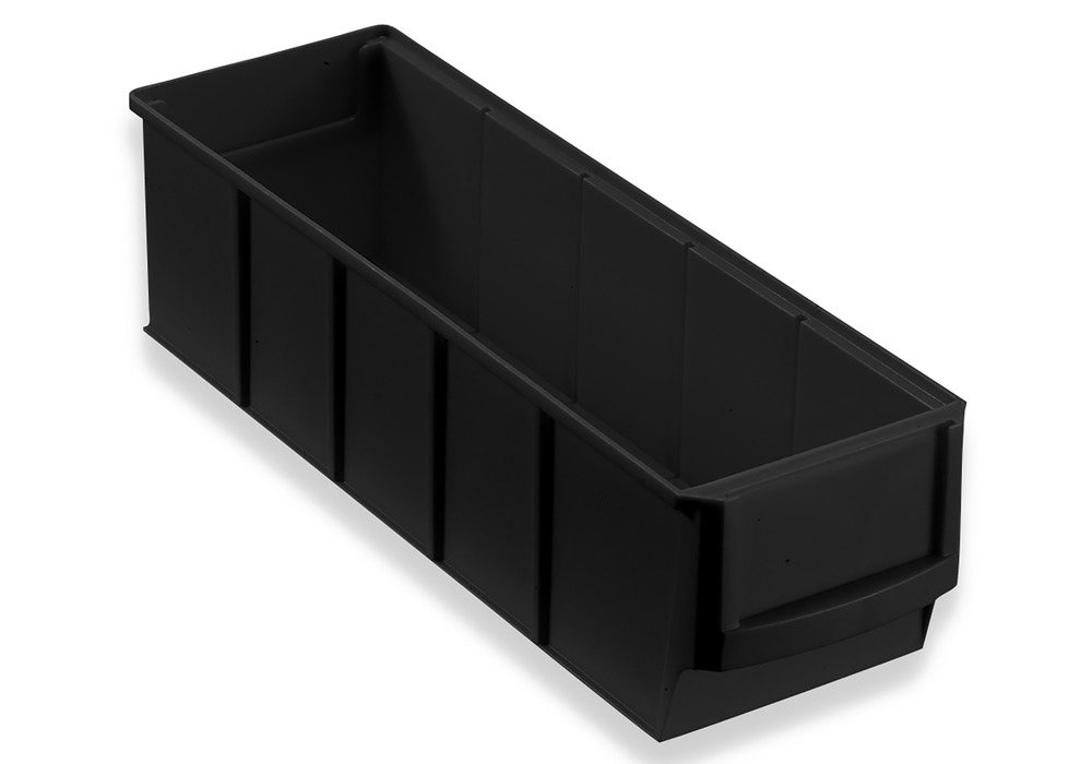 ESD shelf bin pro-line C1-S, PP, 91 x 300 x 81 mm, black, Pack = 48 pcs - 1