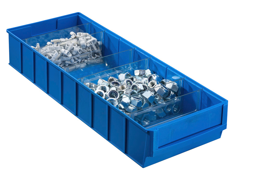 Cajas de estantería classic-line A3-B, PP,  185 x 500 x 81 mm, azul, pack = 8 ud. - 2