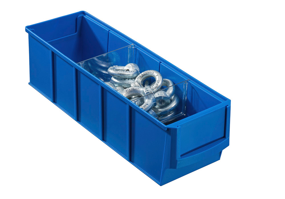 Cajas de estantería classic-line A1-S, PP, 91 x 300 x 81 mm, azul, pack = 16 ud. - 2