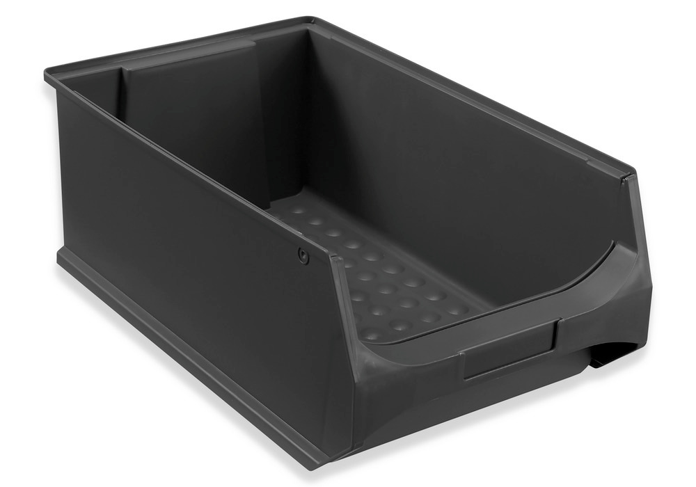 ESD open-fronted storage bins pro-line B5, PP, 300 x 500 x 200 mm, black, Pack = 6 pcs - 1