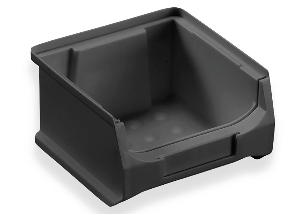 ESD open-fronted storage bins pro-line B1, PP, 100 x 100 x 60 mm, black, Pack = 30 pcs - 1
