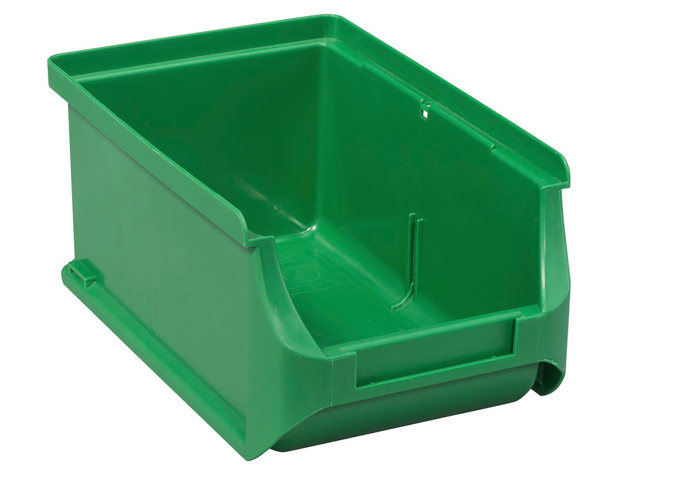 Open-fronted storage bins pro-line A2, PP, 100 x 160 x 75 mm, green, Pack = 24 pcs. - 1