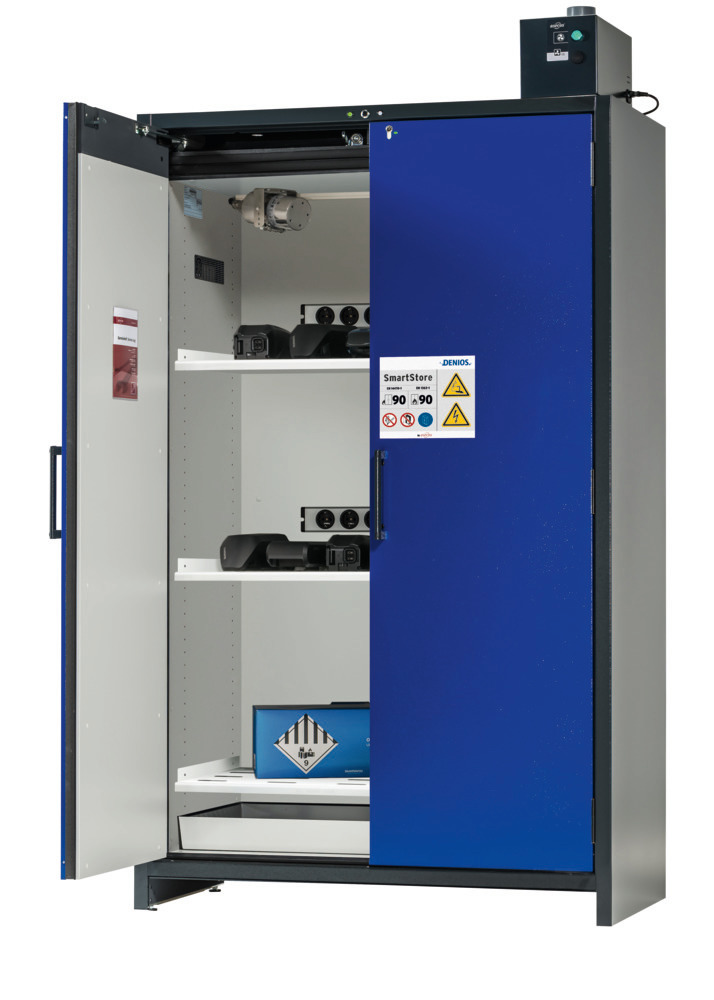 Armário para carregamento de baterias de ião lítio SmartStore, 3 estantes, largura 1200 mm - 1