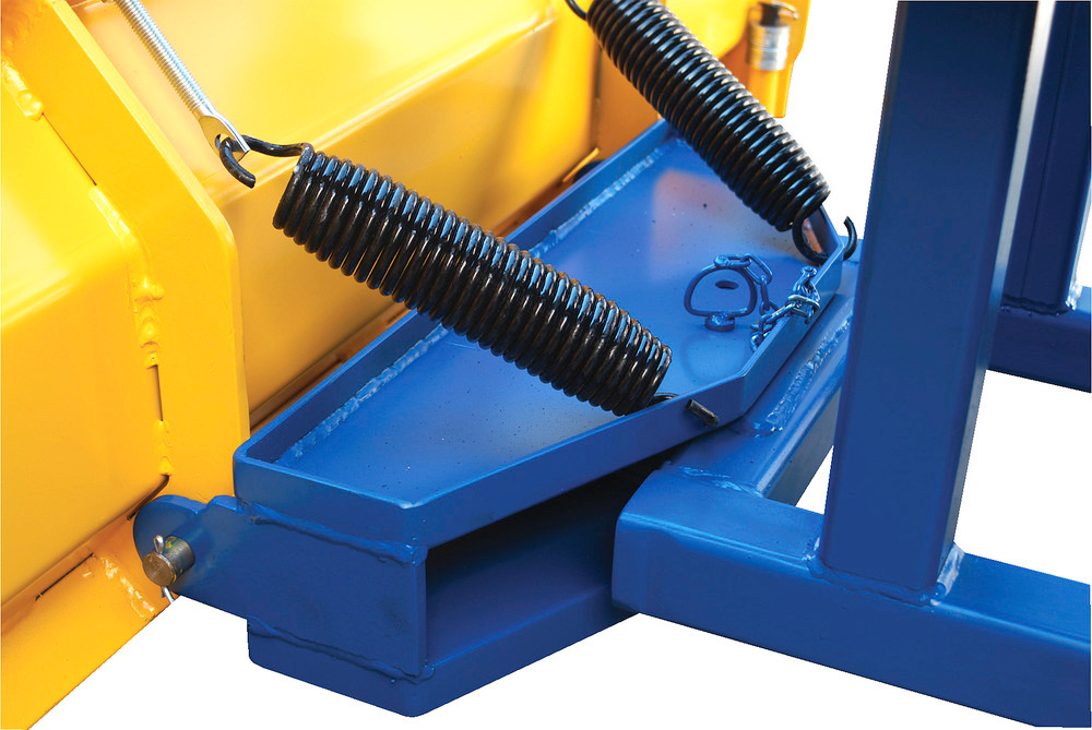 Snow Plow Blade - Fork Mounted - 72 In Wide - Blue/Yellow - Allows for Angled Plowing - 3