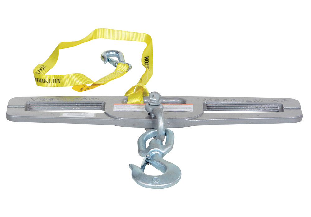 Lift Master Hook Plate - 6K lbs Load Capacity - Swivel - Slanted Fork Openings - Silver - 3
