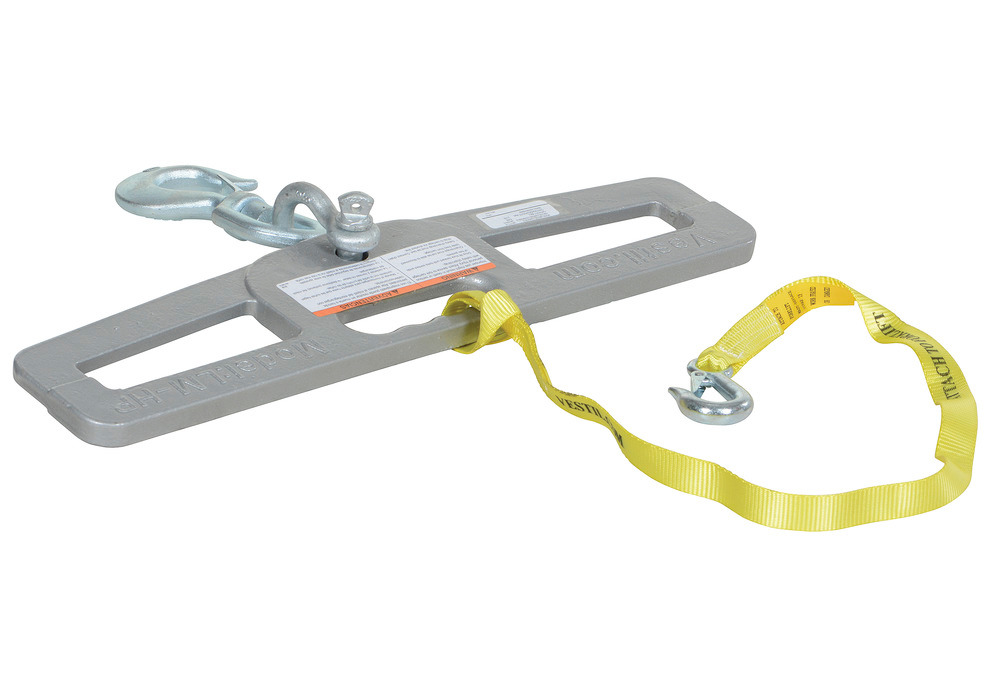 Lift Master Hook Plate - 6K lbs Load Capacity - Swivel - Slanted Fork Openings - Silver - 1