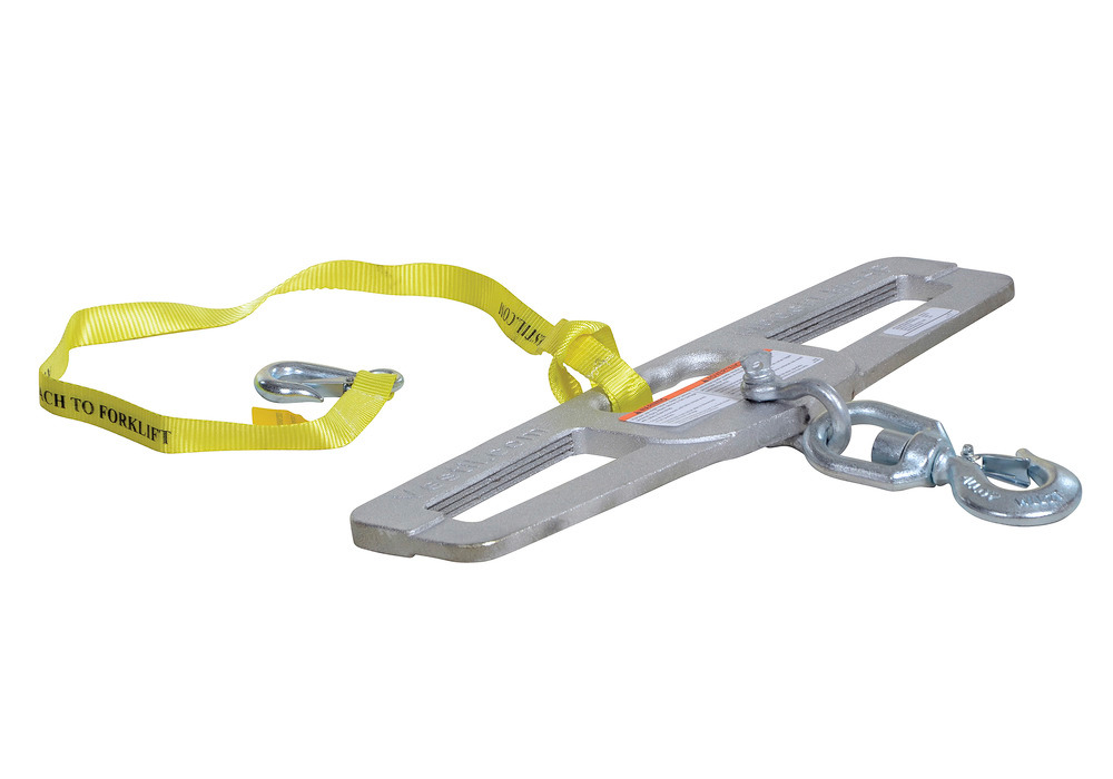 Lift Master Hook Plate - 4K lbs Load Capacity - Swivel - Slanted Fork Openings - Silver - 2