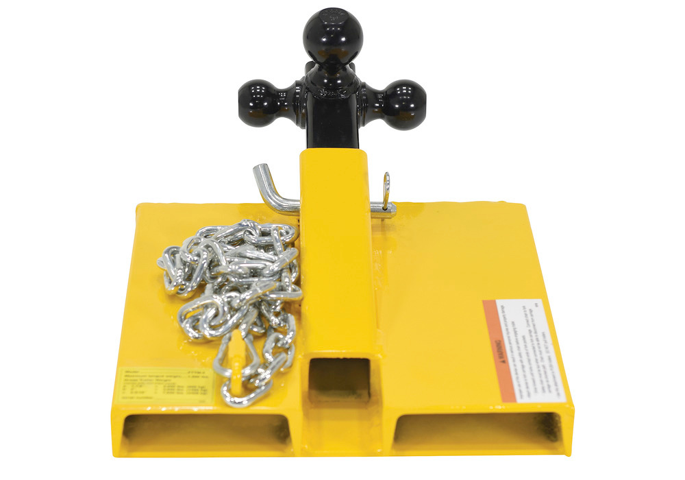 Forklift Hitch Attachment - Steel Construction - Yellow Finish - 4