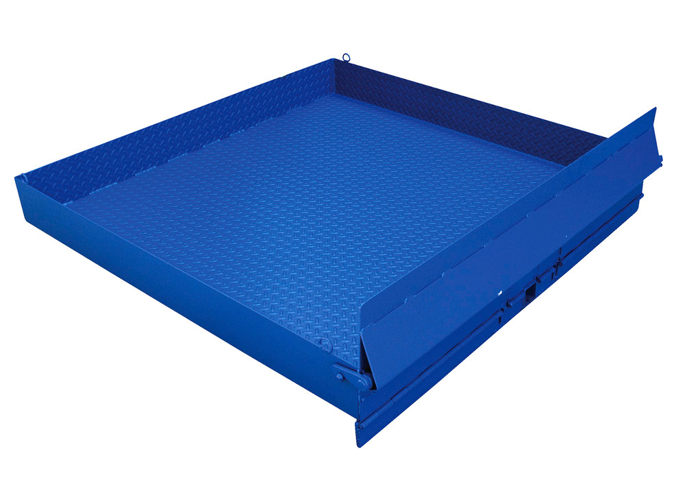 Forklift Loading Platform - 4 Tie-Down Rings Included - Steel Construction - Blue Painted Finish - 1