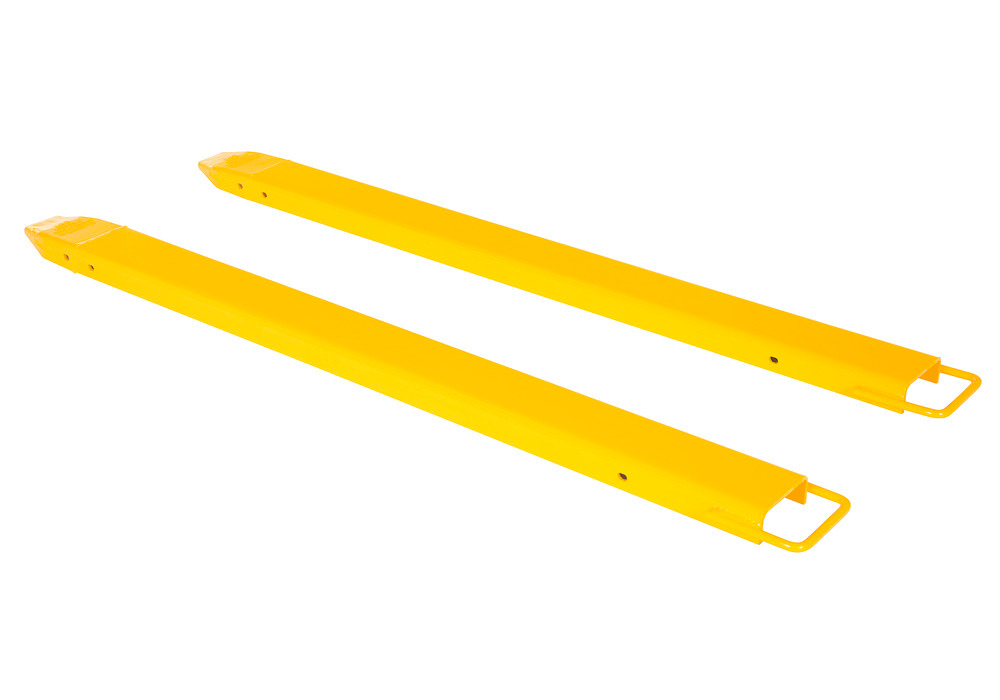 Fork Extensions - Standard Pair - 66L x 6W In - Steel Construction - Powder-Coated Yellow Finish - 1
