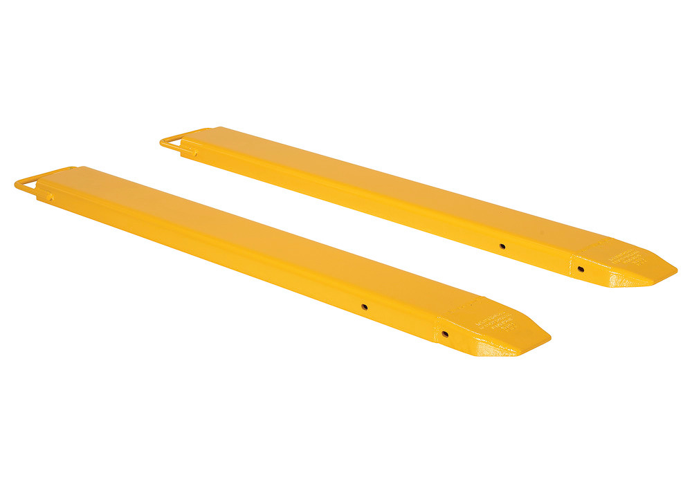 Fork Extensions - Standard Pair - 63L x 6W In - Steel Construction - Powder-Coated Yellow Finish - 1