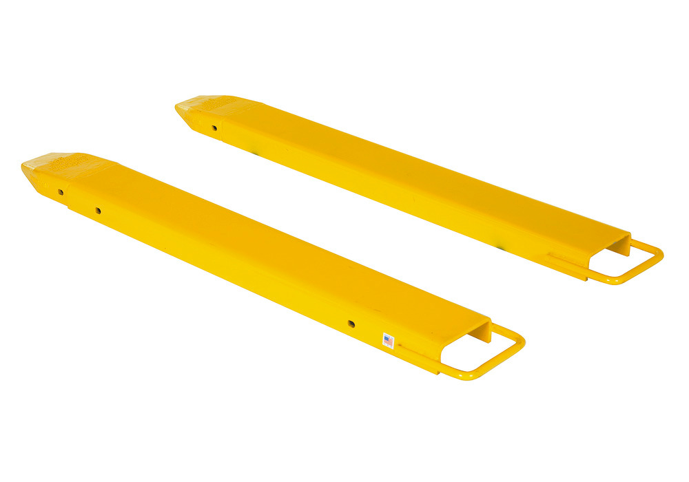 Fork Extensions - Standard Pair - 54L x 6W In - Steel Construction - Powder-Coated Yellow Finish - 1