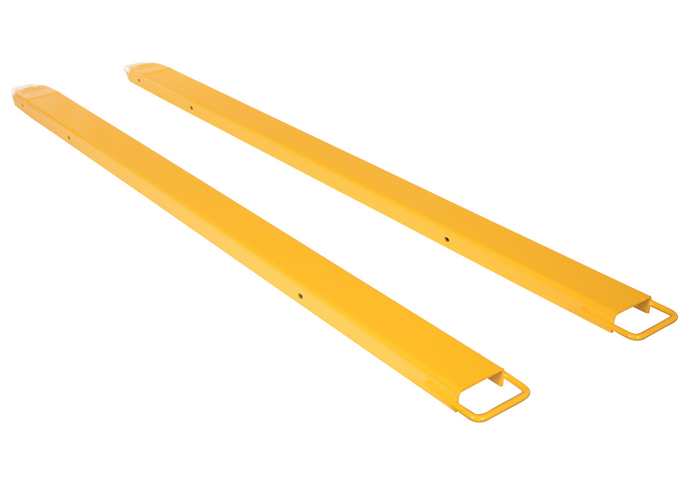 Fork Extensions - Standard Pair - 96L x 5W In - Steel Construction - Powder-Coated Yellow Finish - 1