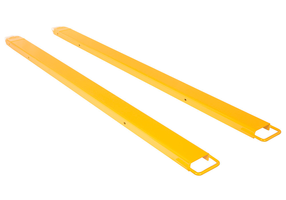 Fork Extensions - Standard Pair - 90L x 5W In - Steel Construction - Powder-Coated Yellow Finish - 1