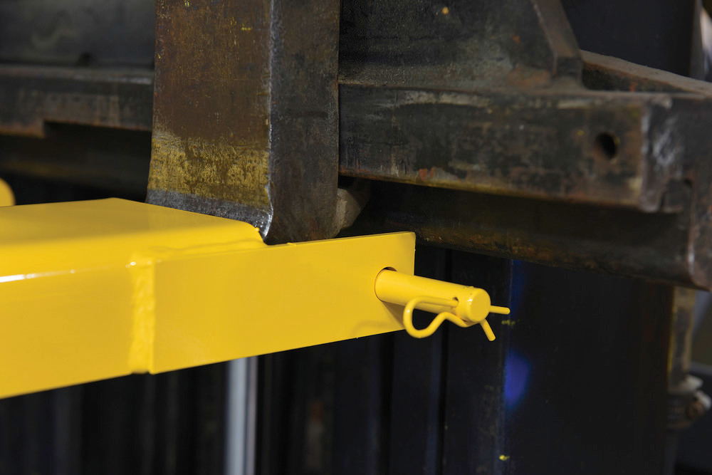 Fork Extensions - Pin Style - 72L x 5W In - Steel Construction - Powder-Coated Yellow Finish - 6