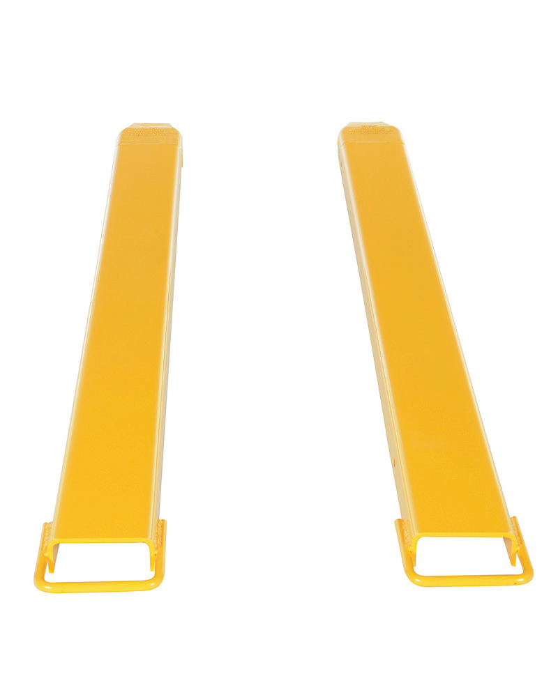Fork Extensions - Standard Pair - 72L x 5W In - Steel Construction - Powder-Coated Yellow Finish - 3