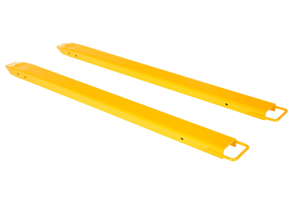 Fork Extensions - Standard Pair - 66L x 5W In - Steel Construction - Powder-Coated Yellow Finish - 1