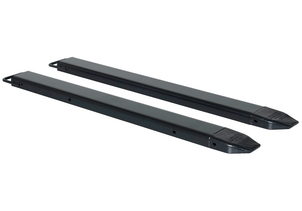 Fork Extensions - Black Pair - 63L x 5W In - Steel Construction - Powder-Coated Finish - 1