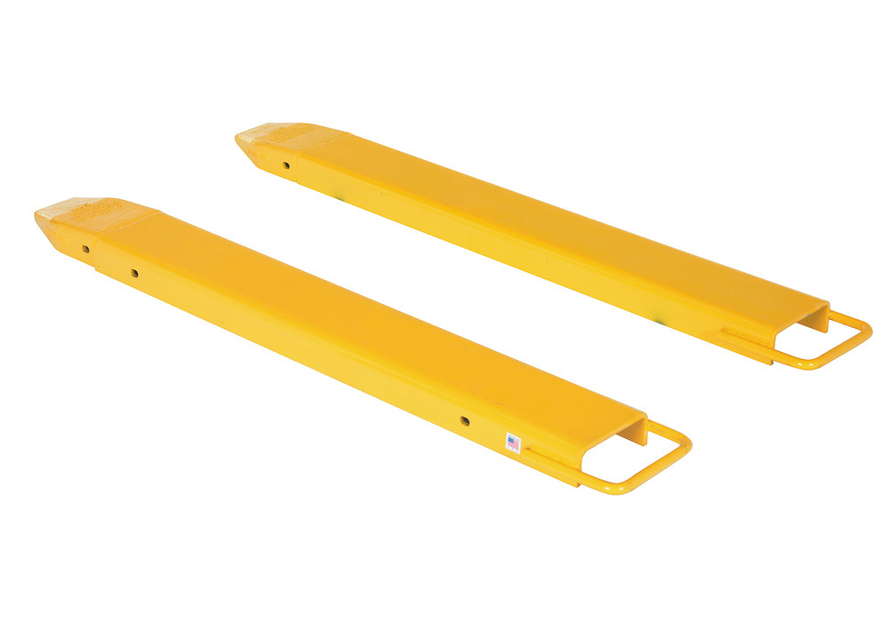 Fork Extensions - Standard Pair - 54L x 5W In - Steel Construction - Powder-Coated Yellow Finish - 1