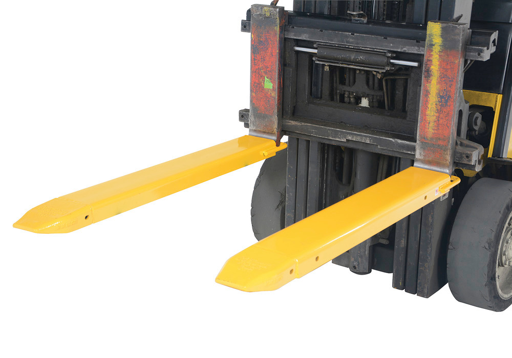 Fork Extensions - Standard Pair - 48L x 5W In - Steel Construction - Powder-Coated Yellow Finish - 4