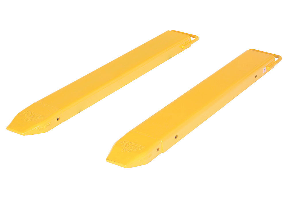 Fork Extensions - Standard Pair - 48L x 5W In - Steel Construction - Powder-Coated Yellow Finish - 2