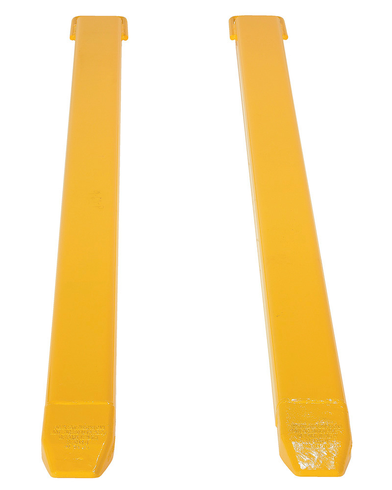 Fork Extensions - Pin Style - 4 Inch wide - Steel Construction - Powder-Coated Yellow Finish - 3