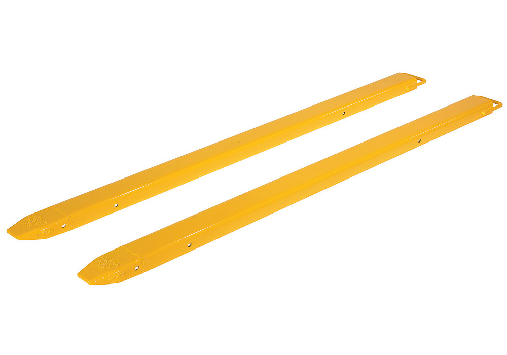 Fork Extensions - Pin Style - 4 Inch wide - Steel Construction - Powder-Coated Yellow Finish - 2