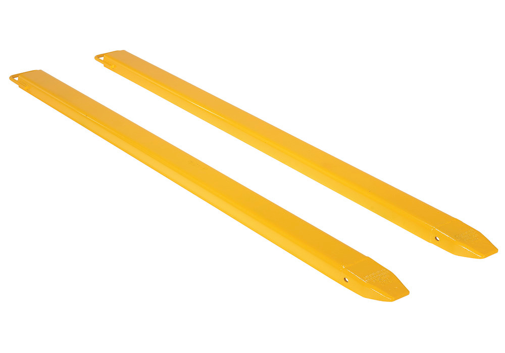 Fork Extensions - Pin Style - 4 Inch wide - Steel Construction - Powder-Coated Yellow Finish - 1