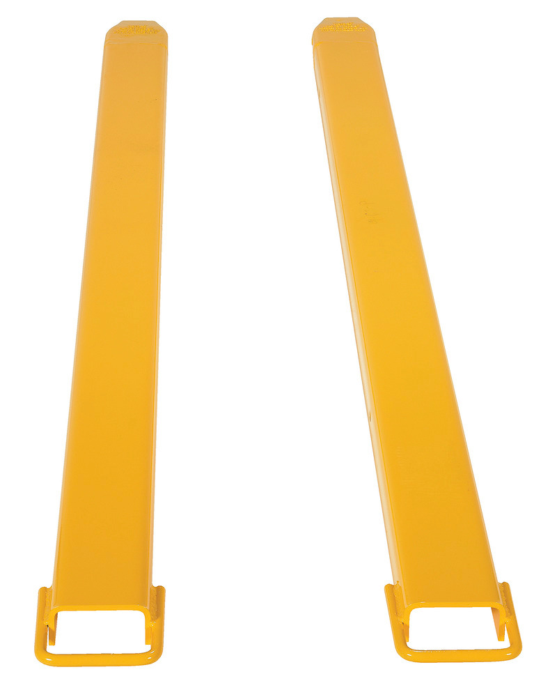Fork Extensions - Standard Pair - 90L x 4W In - Steel Construction - Powder-Coated Yellow Finish - 4