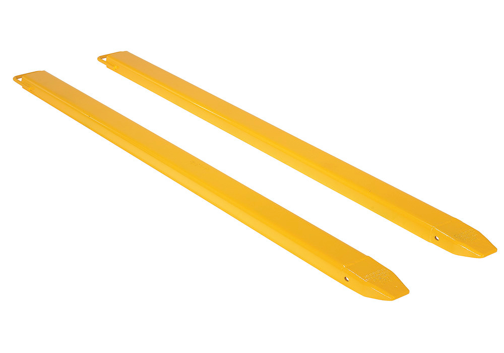 Fork Extensions - Standard Pair - 90L x 4W In - Steel Construction - Powder-Coated Yellow Finish - 1