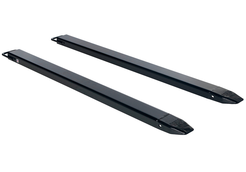 Fork Extensions - Black Pair - 84L x 4W In - Steel Construction - Powder-Coated Finish - 1