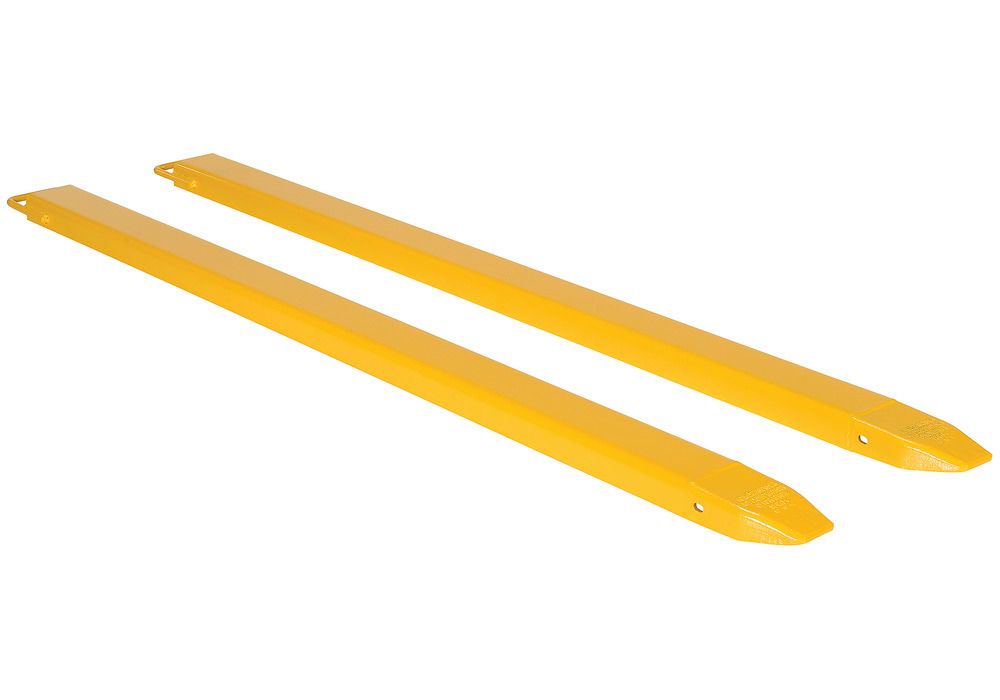 Fork Extensions - Standard Pair - 84L x 4W In - Steel Construction - Powder-Coated Yellow Finish - 1