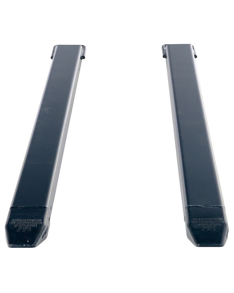 Fork Extensions - Black Pair - 72L x 4W In - Steel Construction - Powder-Coated Finish - 3