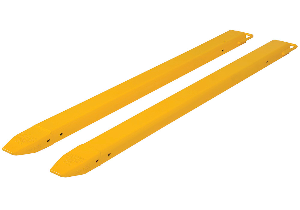Fork Extensions - Standard Pair - 66L x 4W In - Steel Construction - Powder-Coated Yellow Finish - 1
