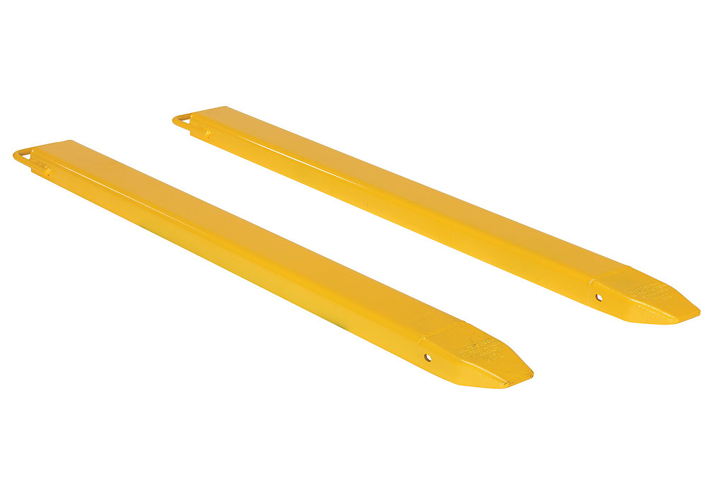 Fork Extensions - Standard Pair - 63L x 4W In - Steel Construction - Powder-Coated Yellow Finish - 1