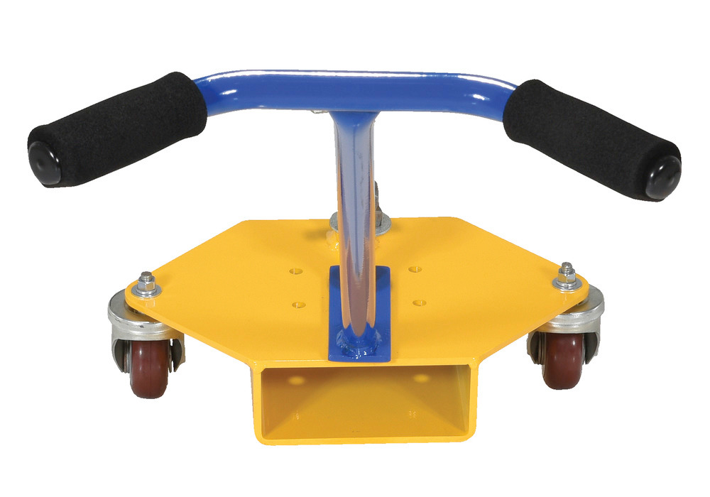 Fork Truck Fork Caddy - 300 lbs Capacity - Swivel Casters - Comfort-Grip Handle - Yellow - 4