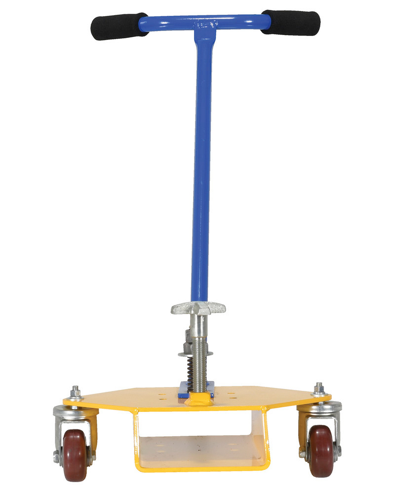 Fork Truck Fork Caddy - 300 lbs Capacity - Swivel Casters - Comfort-Grip Handle - Yellow - 3