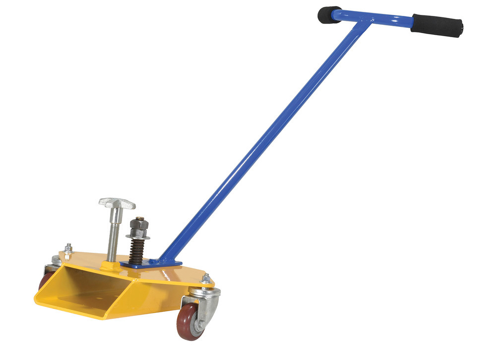 Fork Truck Fork Caddy - 300 lbs Capacity - Swivel Casters - Comfort-Grip Handle - Yellow - 2