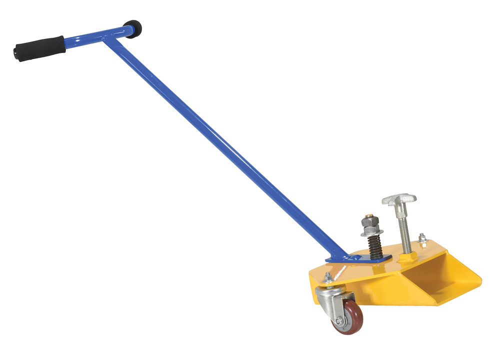 Fork Truck Fork Caddy - 300 lbs Capacity - Swivel Casters - Comfort-Grip Handle - Yellow - 1