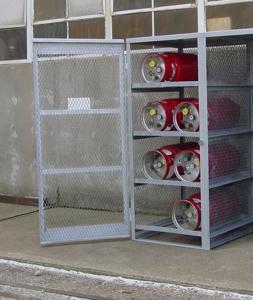 Gas Bottle Cage - Horizontal - 8 Cylinders - Galvanized - 1