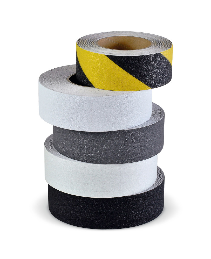 m2 anti-slip tape™, Easy Clean, black/yellow, roll 50 mm x 6 m
